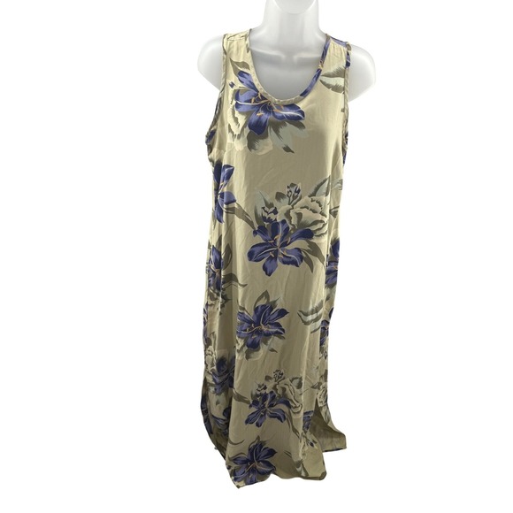 Tommy Bahama Dresses & Skirts - Tommy Bahama Womens Silk Maxi Dress Floral Vintage Sage Green Sleeveless Medium